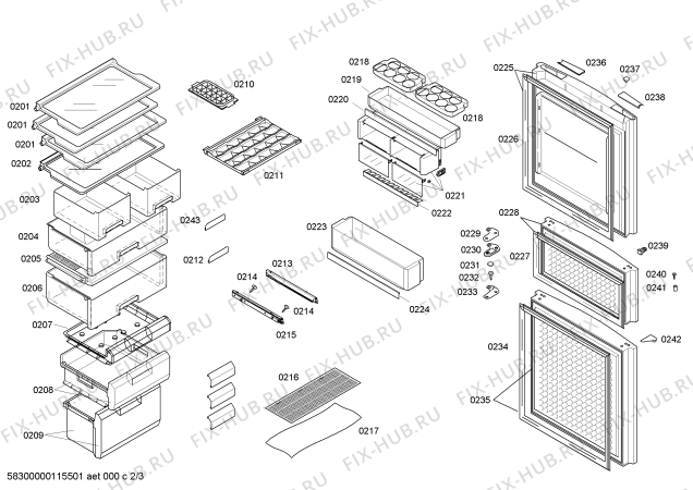 Схема №2 KKE25621TI с изображением Решетка для холодильника Bosch 00448235