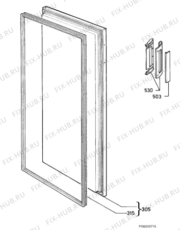 Взрыв-схема холодильника Electrolux EU1921C - Схема узла Door 003