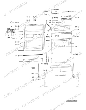 Схема №3 ADG 8296 WH с изображением Обшивка для посудомойки Whirlpool 481010405645