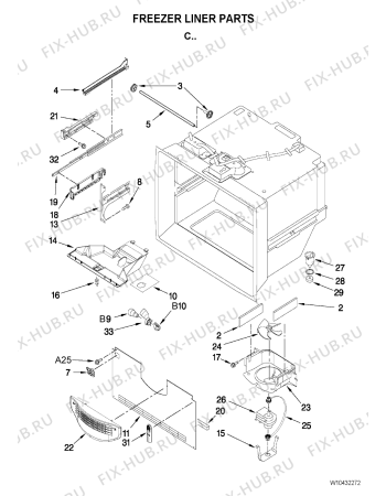 Схема №2 5GFF25PRYA с изображением Рамка для холодильника Whirlpool 481201230641