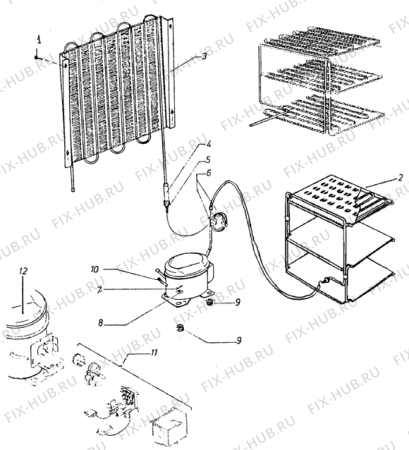 Взрыв-схема холодильника 2I MARCHI CVG5135SLPHILCO (F017375) - Схема узла