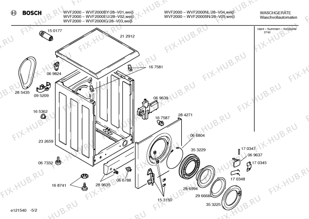 Схема №4 WVF2000IG BOSCH WVF 2000 с изображением Подшипник для стиралки Bosch 00154813