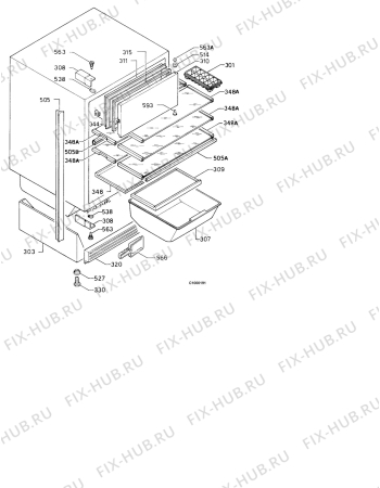 Взрыв-схема холодильника Electrolux ER1421U - Схема узла Housing 001