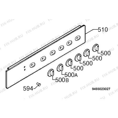 Взрыв-схема плиты (духовки) Zoppas ZOP25W - Схема узла Command panel 037