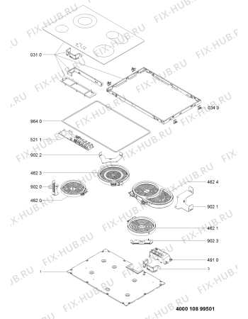 Схема №1 PCTAC 7042 NE с изображением Втулка для плиты (духовки) Whirlpool 481010909687