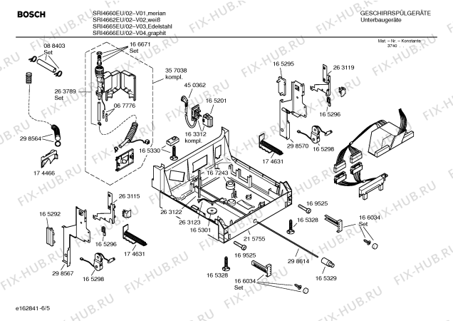 Схема №5 SRI4660EU Silence Comfort с изображением Вкладыш в панель для посудомойки Bosch 00357962