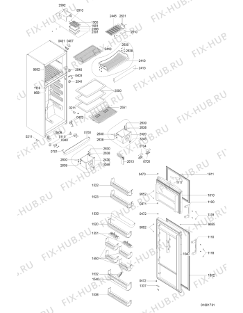 Взрыв-схема холодильника Whirlpool WBM 650/WH - Схема узла