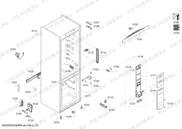 Схема №3 KG7393I3AR Neff с изображением Выдвижной ящик для холодильной камеры Bosch 11024224