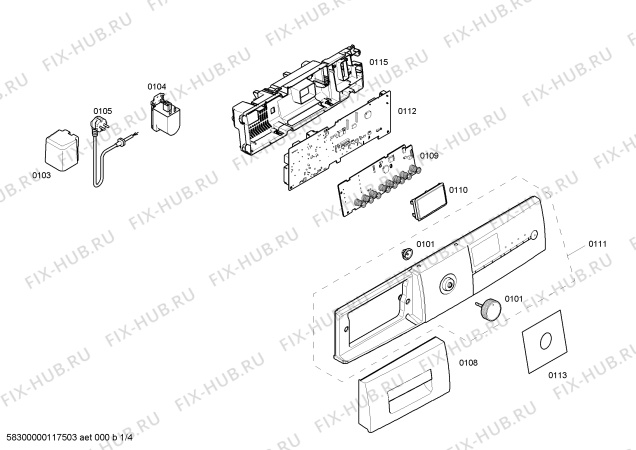 Схема №2 WS08X460IT x08.46 с изображением Панель управления для стиралки Siemens 00665497