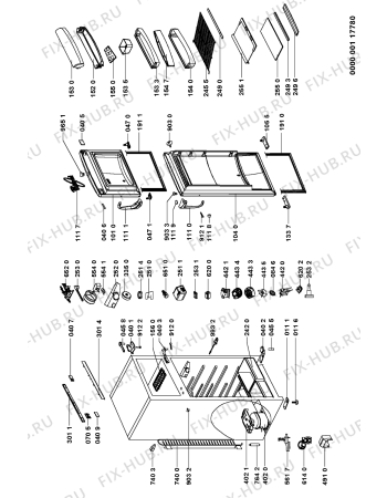 Схема №1 ART 952/H/PB с изображением Корпусная деталь для холодильной камеры Whirlpool 481245228386