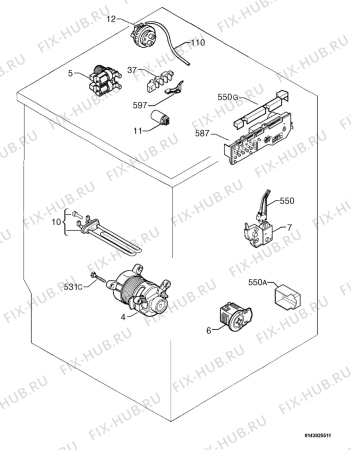 Взрыв-схема стиральной машины Simpson 45S557E - Схема узла Electrical equipment 268