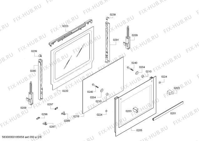 Взрыв-схема плиты (духовки) Bosch HBA42R350E H.BO.NP.L2D.IN.GLASS.B3/.X.E0_TIF/ - Схема узла 02