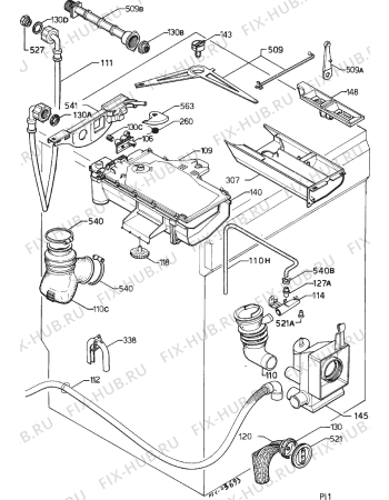 Взрыв-схема стиральной машины Husqvarna Electrolux QW1260HT - Схема узла Hydraulic System 272