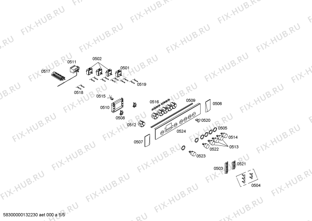 Схема №4 P1HCB48555 с изображением Стеклокерамика для электропечи Bosch 00245941