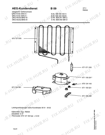 Взрыв-схема холодильника Aeg ARC0945-6I - Схема узла Freezer cooling system