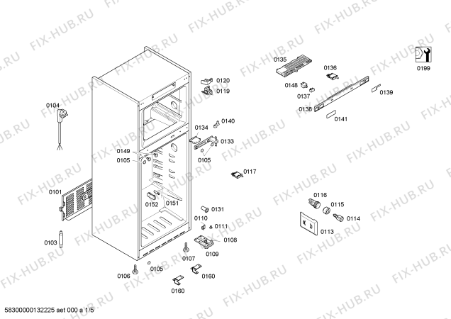 Схема №3 KDN49P00NE с изображением Дверь для холодильника Bosch 00247016