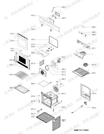 Схема №1 IFW 3844 JP IX с изображением Дверца для плиты (духовки) Whirlpool 481010899980