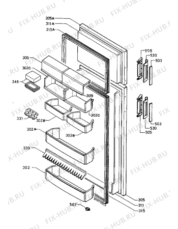 Взрыв-схема холодильника Electrolux ER3223D - Схема узла Refrigerator door