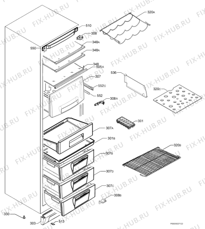 Взрыв-схема холодильника Electrolux ENB40405S - Схема узла Housing 001
