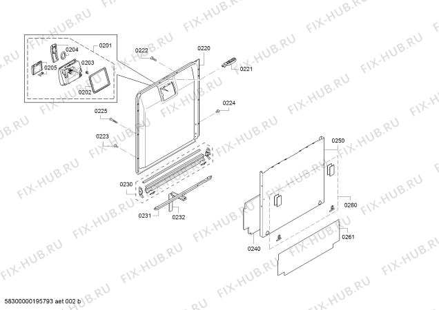 Схема №4 SMI46TS016, PerfectDry с изображением Передняя панель для посудомойки Bosch 11023142