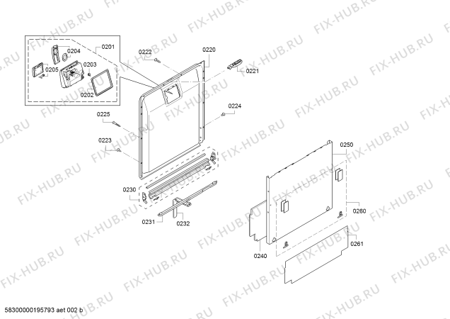 Взрыв-схема посудомоечной машины Bosch SMI45IS00D Exclusiv, Made in Germany - Схема узла 02