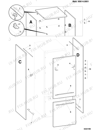 Взрыв-схема холодильника SCHOLTES XRC34DED1 (F030309) - Схема узла