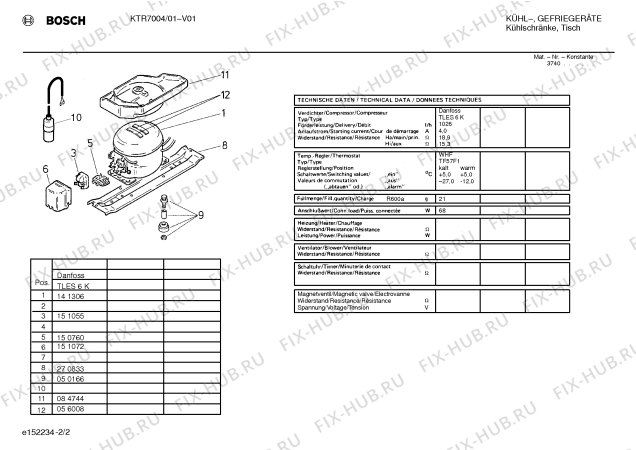 Взрыв-схема холодильника Bosch KTR7004 - Схема узла 02