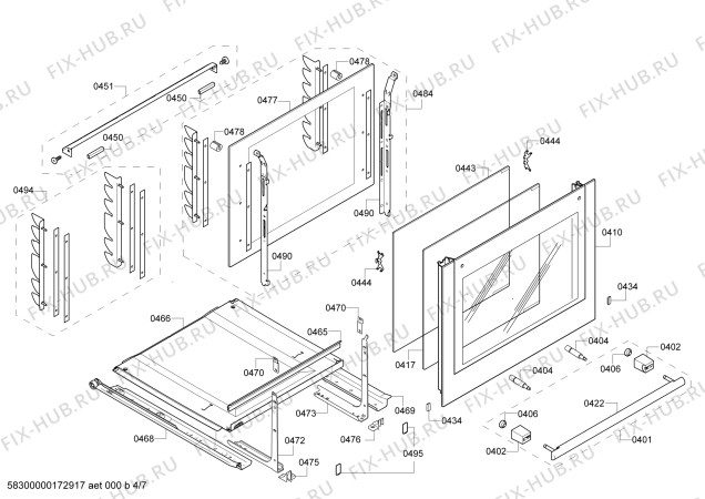 Схема №3 HC857283F с изображением Стеклокерамика для электропечи Siemens 00712073