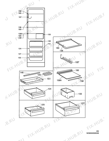 Взрыв-схема холодильника Electrolux ER8813B - Схема узла C10 Interior