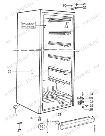 Взрыв-схема холодильника Electrolux EU7718C - Схема узла Section 2