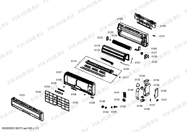 Схема №1 S1ZMI12502 с изображением Кронштейн для сплит-системы Bosch 00611694