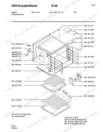 Взрыв-схема плиты (духовки) Aeg 5231B-M GB - Схема узла Section1
