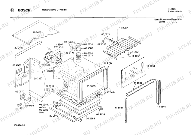 Схема №1 HEE682C35 с изображением Панель для электропечи Bosch 00116961