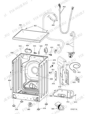 Схема №4 WML560PUK (F054511) с изображением Пластина для стиральной машины Indesit C00264552