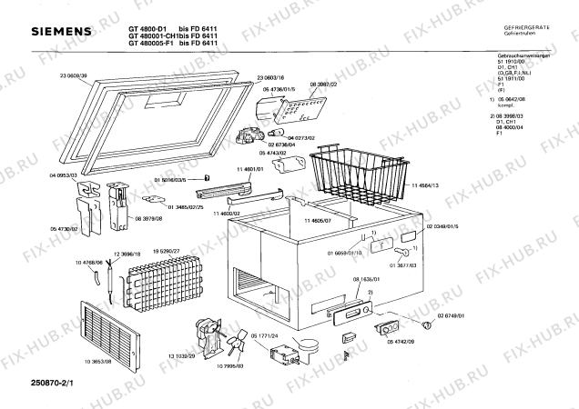 Схема №1 GT4800 с изображением Крышка для холодильника Siemens 00230609