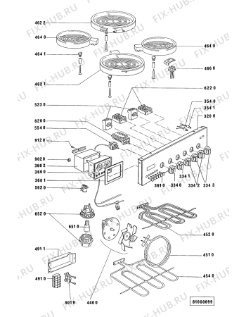 Схема №1 SLZK 2644 WS с изображением Панель для плиты (духовки) Whirlpool 481945358267
