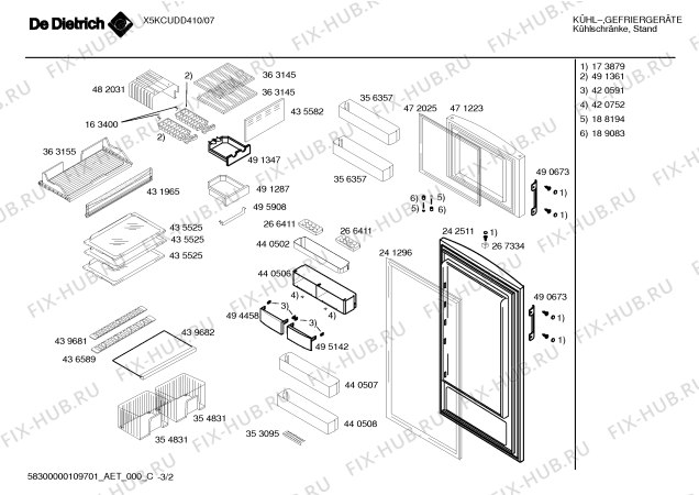 Схема №2 X5KCUDD410 с изображением Клапан для холодильника Bosch 00495142