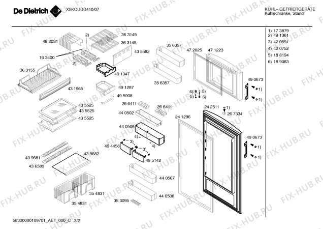 Схема №2 X5KCUDD400 с изображением Клапан для холодильной камеры Bosch 00494458