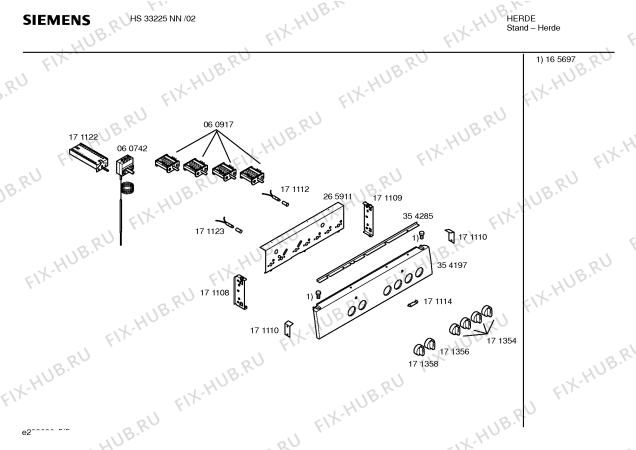 Схема №3 HS33225NN с изображением Инструкция по эксплуатации для плиты (духовки) Siemens 00523220