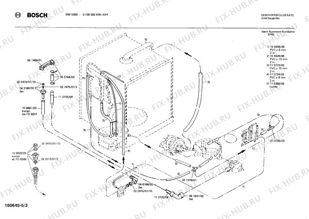 Взрыв-схема посудомоечной машины Bosch 0730302576 - Схема узла 03