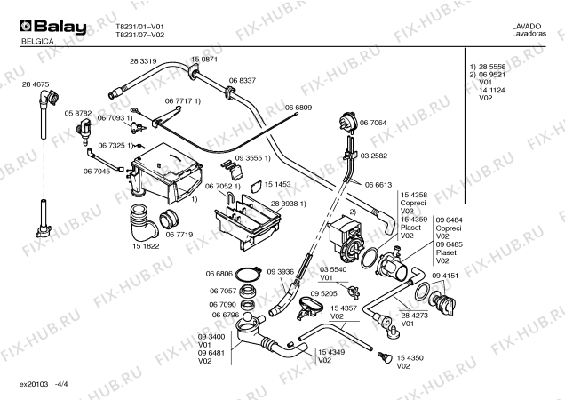 Взрыв-схема стиральной машины Balay T8231 - Схема узла 04