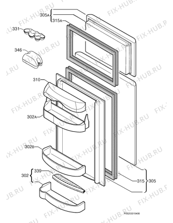 Взрыв-схема холодильника Privileg 0813485/40362 - Схема узла Door 003