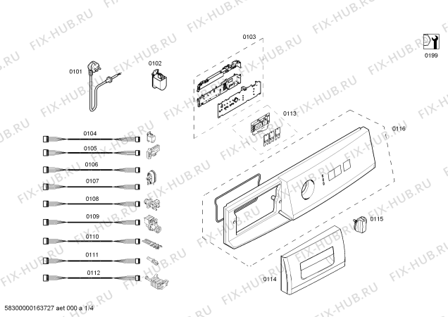 Схема №3 WM06A161TR с изображением Панель управления для стиралки Siemens 00669745