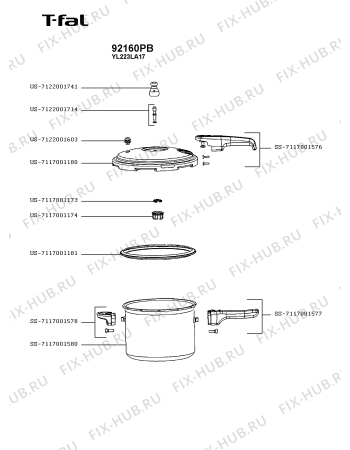 Схема №1 92160PA с изображением Кастрюля для духовки Seb SS-7117001577