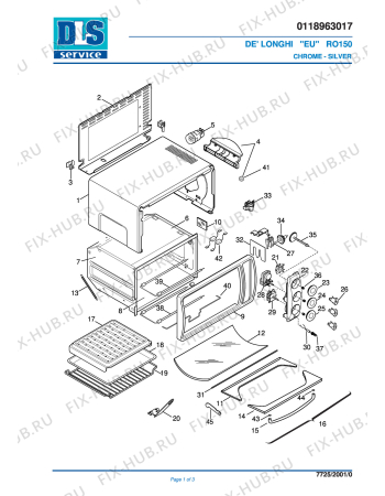 Схема №1 RO150 903.352 ESSELUNGA с изображением Держатель для духового шкафа DELONGHI 7118101500