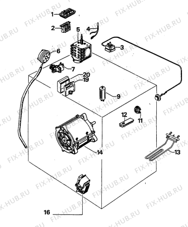 Взрыв-схема стиральной машины Electrolux WH214 - Схема узла W30 Electrical details E