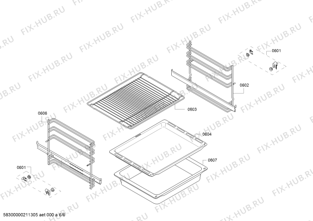 Взрыв-схема плиты (духовки) Bosch HKR39B150 - Схема узла 06