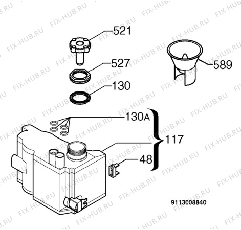 Взрыв-схема посудомоечной машины Faure LVI573W - Схема узла Water softener 066