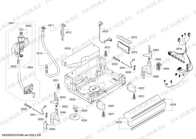 Взрыв-схема посудомоечной машины Bosch SMS24AW01R Serie2, Silence - Схема узла 05