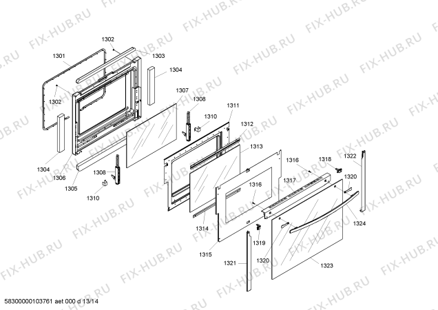 Схема №7 SEMW302BB с изображением Декоративная рамка для духового шкафа Bosch 00241964